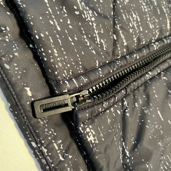 Smartwool Jacket Size Women Medium Down Puffer Hood Full Zip Black White - Picture 6 of 16